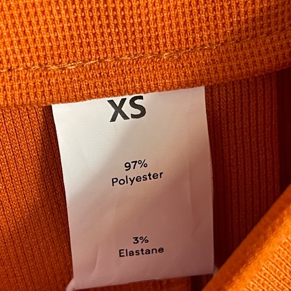 Halara Adjustable Strap Button Front Waffle Casual Overalls in Apricot Orange XS - Picture 11 of 11